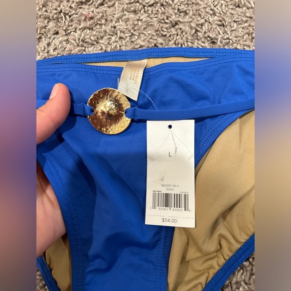 NWT Banana Republic Bikini Set Royal Blue Golden Metal
details , size L/M - Picture 7 of 9